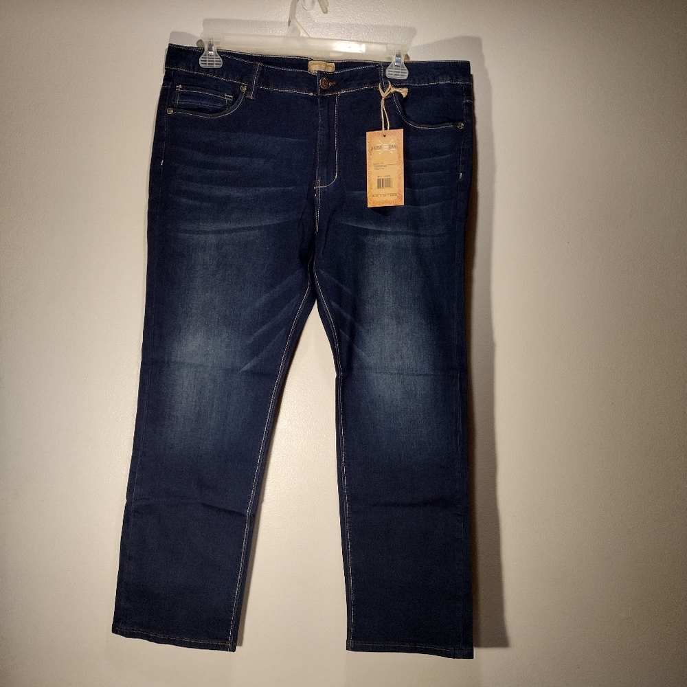 Native Dark Blue Slim Fit Straight Leg Jeans